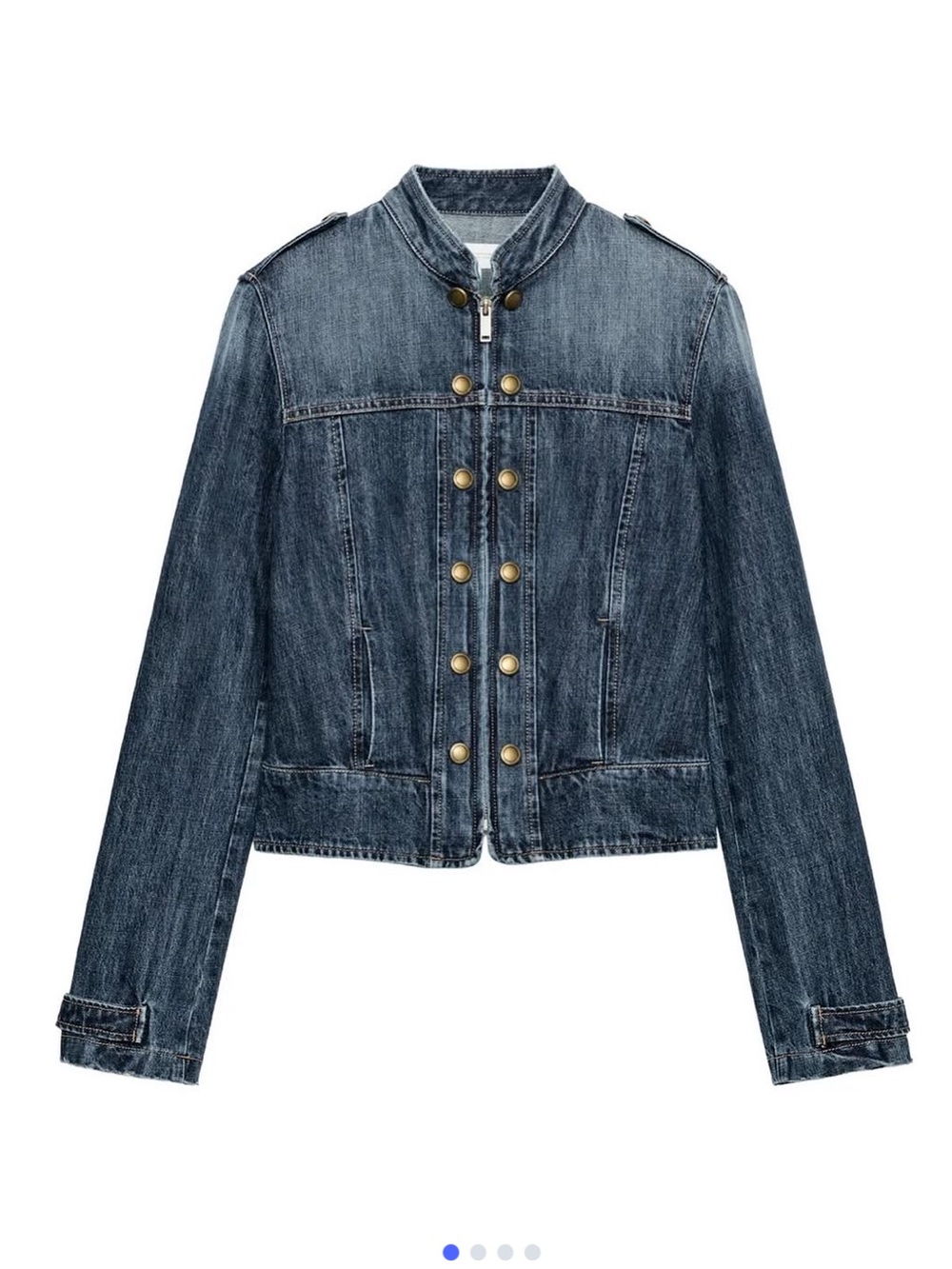 17. BNWT Zara military denim zip up jacket